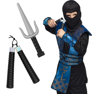 Verkleed speelgoed Ninja uitrusting wapens set - 2 stuks - kunststof - voor kinderen/volwassenen