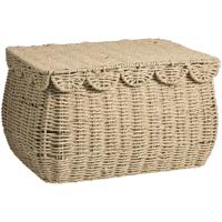 Leen Bakker - Mand Moda Met Deksel - Bruin - 32x42x25 Cm - Papier - Crème