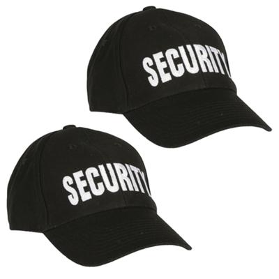 Security thema baseballcap - 2x stuks - volwassenen - Maat 58 cm - beveiligingspet