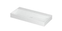 Wastafel United Porselein met 1 kraangat incl. porseleinen click plug en verborgen overloop systeem 100 cm x 45 cm x 11 cm Glans wit 0206071