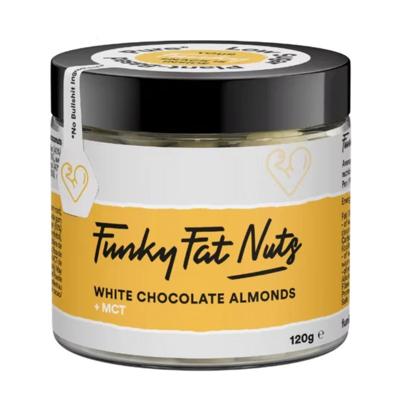 Funky Fat Foods White Chocolate Almonds (120 gr)