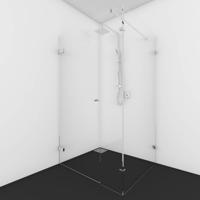 Nisdeur Met Vast Deel incl. Stabilisatie Van Rijn Products 8 mm Helder Glas HxB Max 200x100-140 cm Ronde knop van Rijn