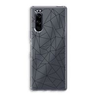 Geometrische lijnen zwart: Sony Xperia 5 Transparant Hoesje