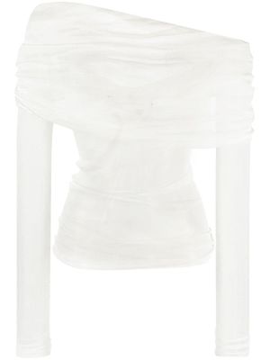 Christopher Esber haut Veiled en soie - Blanc