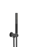 Plieger Roma handdoucheset met doucheslang 150 cm, geborsteld zwart - thumbnail