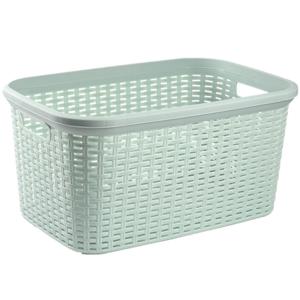 Rotan wasmand - 35 liter - mintgroen - kunststof - badkamer - 53 x 36 x 26 cm