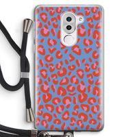 Leopard blue: Honor 6X Transparant Hoesje met koord