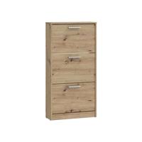 Schoenenkast - 6 paar - Eikenhouten afwerking - 3 klapdeuren - B58,2 x D20,4 x H115,5 cm - MAC