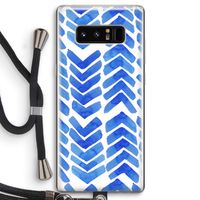 Blauwe pijlen: Samsung Galaxy Note 8 Transparant Hoesje met koord