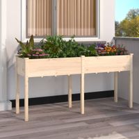 Plantenbak met voering 161x45x76 cm massief vurenhout - thumbnail