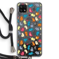 Kleurrijke katten: Samsung Galaxy A22 5G Transparant Hoesje met koord