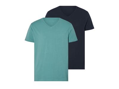 LIVERGY 2 heren T-shirts (marine/lichtgroen, M)