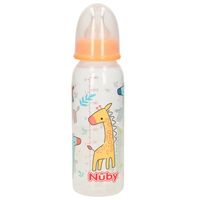 Nuby baby drinkfles - 1x- oranje - 240 ml - giraffe