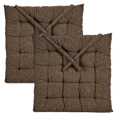 Stoelkussen Decorama - 2x - binnen/buiten - bruin - 40 x 40 x 5 cm - polyester Stoelkussen Decorama - 2x - binnen/buiten - bruin - 40 x 40 x 5 cm - polyester