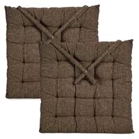Stoelkussen Decorama - 2x - binnen/buiten - bruin - 40 x 40 x 5 cm - polyester Stoelkussen Decorama - 2x - binnen/buiten - bruin - 40 x 40 x 5 cm - polyester