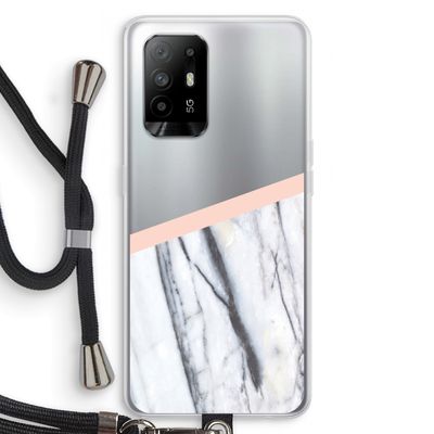 A touch of peach: Oppo A95 5G Transparant Hoesje met koord