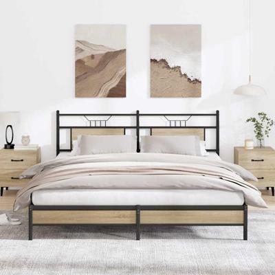 Bedframe zonder matras 183x213cm spaanplaat sonoma eikenkleurig