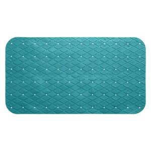 5Five Anti-slip badkamer douche/bad mat - turquoise blauw - 70 x 35 cm - rechthoekig - Badkamermat