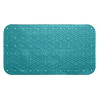 5Five Anti-slip badkamer douche/bad mat - turquoise blauw - 70 x 35 cm - rechthoekig - Badkamermat