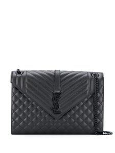 Saint Laurent sac porté épaule à design matelassé - Noir