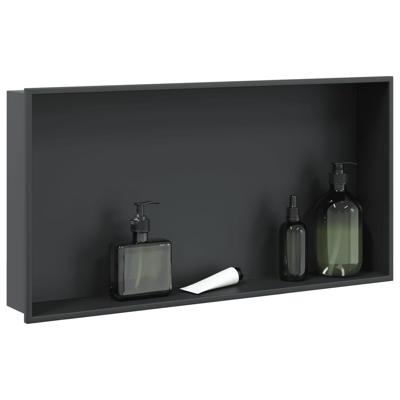 Douchenis 62x32x9 cm roestvrijstaal matzwart
