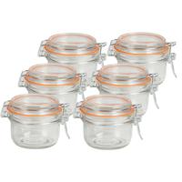 Weckpot/inmaakpot - 10x - 140 ml - glas - met beugelsluiting - D9 x H7 cm