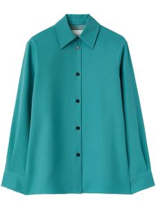 Jil Sander chemise en laine à col pointu - Bleu