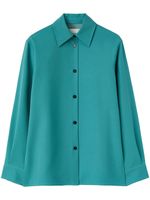 Jil Sander chemise en laine à col pointu - Bleu - thumbnail