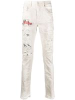 Purple Brand jean cigarette à effet taches de peinture - Blanc