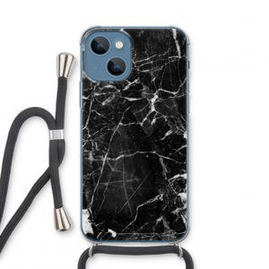 Zwart Marmer 2: iPhone 13 mini Transparant Hoesje met koord