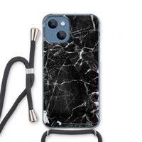 Zwart Marmer 2: iPhone 13 mini Transparant Hoesje met koord