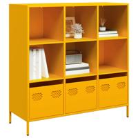 Hoge kast 101,5x39x103,5 cm staal mosterdgeel