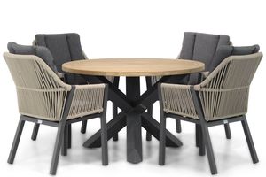 Lifestyle Verona/Rockville 120 cm rond dining tuinset 5-delig