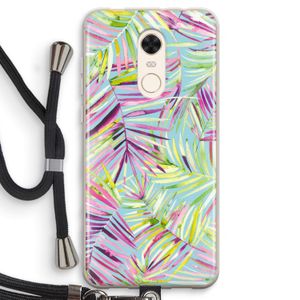 Tropical Palms Blue: Xiaomi Redmi 5 Transparant Hoesje met koord