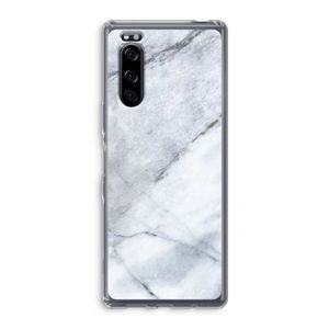 Witte marmer: Sony Xperia 5 Transparant Hoesje