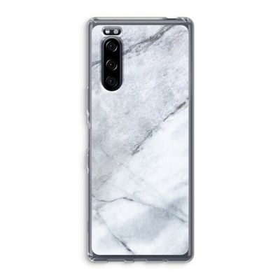 Witte marmer: Sony Xperia 5 Transparant Hoesje