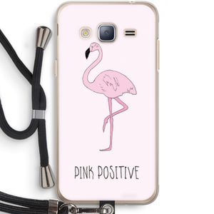 Pink positive: Samsung Galaxy J3 (2016) Transparant Hoesje met koord
