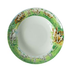 Wiebe van der Zee bord diep 23 cm geit/varken