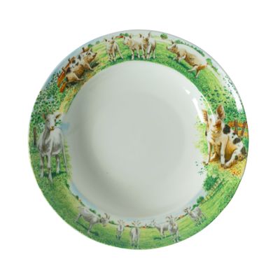 Wiebe van der Zee bord diep 23 cm geit/varken