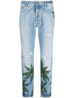 Palm Angels jean slim à imprimé Palm Tree - Bleu