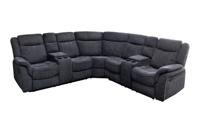 Cinema fauteuil HOLLYWOD 5-zits met gestructureerde stof, donkergrijs - 47588