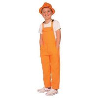 Carnaval tuinbroek oranje voor kinderen 152 (12 jaar)  -