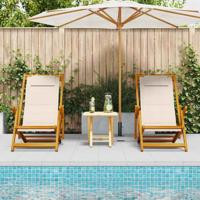 Strandstoel 2 pcs Bruin 61.5 x 123 x 82cm Massief acaciahout