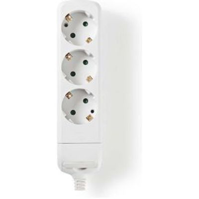 Stekkerdoos | Beschermend contact | 3-weg | Wit