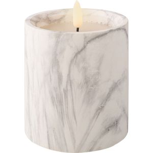 Ledkaars Marble wit 12,5cm hoog