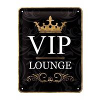 VIP thema Muurdecoratie VIP Lounge 15 x 20 cm - Metalen wandbordjes - thumbnail