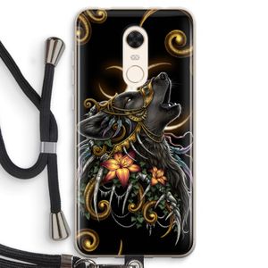 Huilende Wolf: Xiaomi Redmi 5 Transparant Hoesje met koord