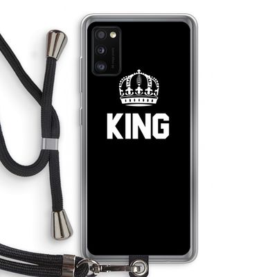 King zwart: Samsung Galaxy A41 Transparant Hoesje met koord