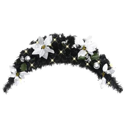 VidaXL Kerstboog met led-lampjes 90 cm pvc zwart