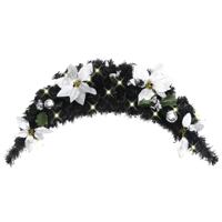 VidaXL Kerstboog met led-lampjes 90 cm pvc zwart